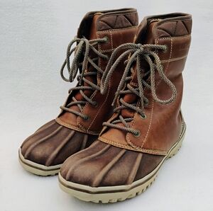 LL Bean Bean Bar Harbor Leather Duck Boots Women's Size 6.5 Tek 2.5 Waterproof